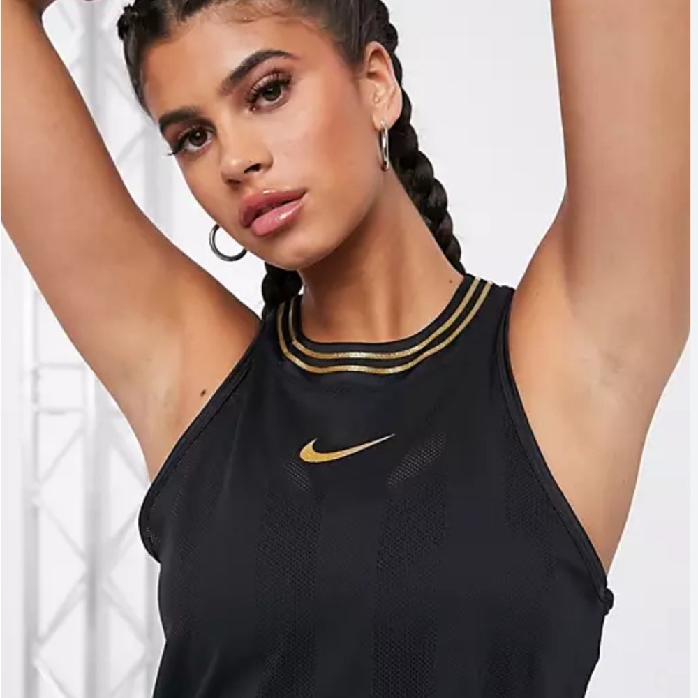 Nike Glam metallic-logo racerback tank top